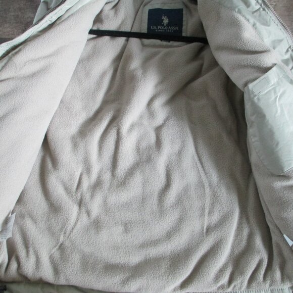 US Polo ASSN Size M Men Jacket Tan Beige Full Zip Lined Rain Coat Windbreaker - Picture 6 of 12